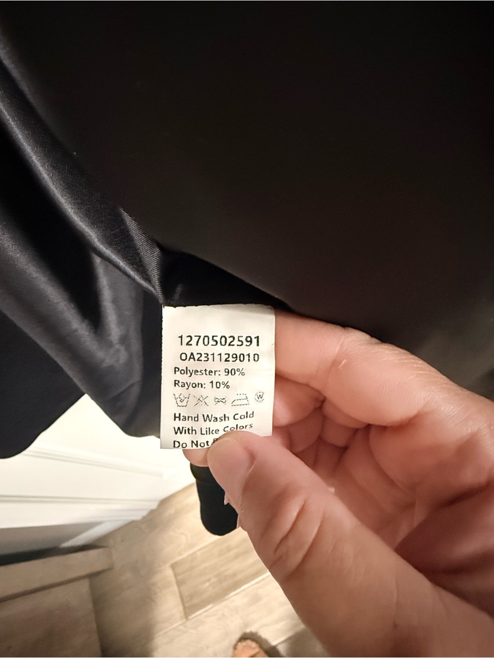 Commense Black Pea Coat with Wide Lapel - Picture 4 of 4